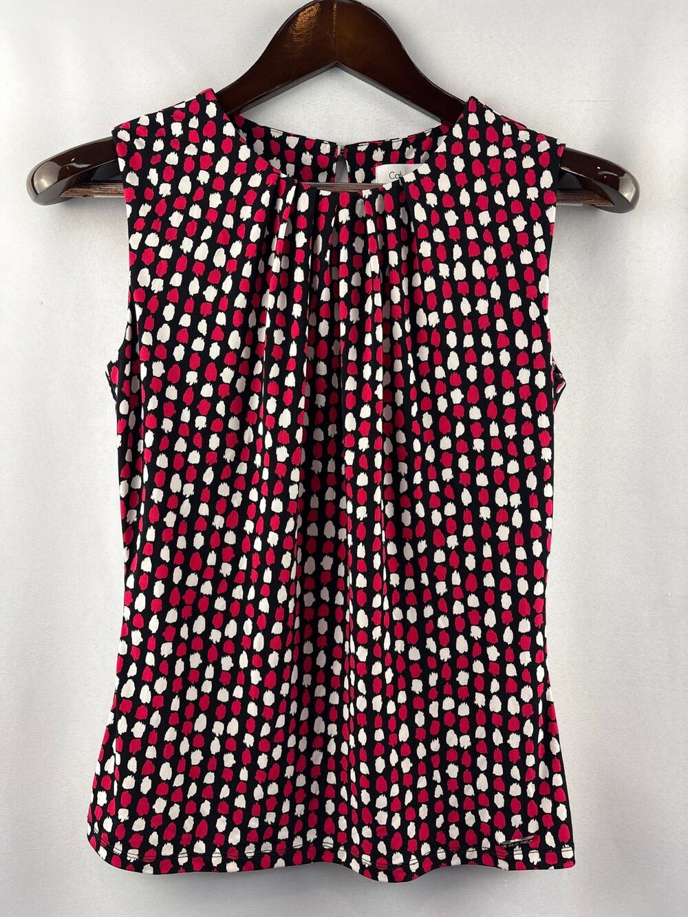 Women’s Calvin Klein XS Black White & Pink Sleeveless Blouse
